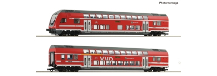Roco 6200066 - H0 - 2-tlg. Set Doppelstockwagen VVO, DB AG, Ep. VI - DC-Digital